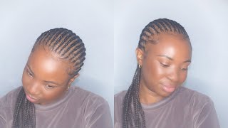 Diy Simple Cornrows Straight Back Hairstyle | Easy Feed-In Braids On Short Hair