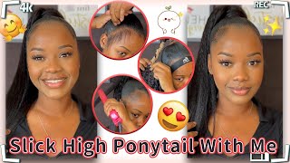 Invisible Slick Ponytailquick & Easy Tutorial | Kinky Straight Hair Review Ft.#Ulahair