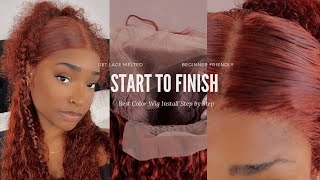 Ginger Brown Auburn Curly Detail Lace Wig Install Restyle  Beginners Friendly  Ft Worldnewhair