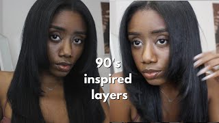 How To: Cut 90'S Inspired Long Layers On Sew In Weave Hair