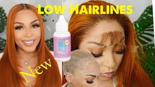 Low Hairline Application Part 2 Ginger Haircolor #Boldhold #Lacemelt #Fallhaircolor #Gingerhaircolor