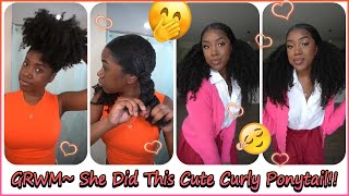 *Grwm Tutorial To Do Double Curly Ponytail With Short Bundles | Natural Hair Extensions #Elfinhair