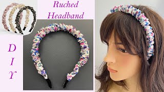  Diy Ruched Scrunchy Ruffled Headband, Alice Band, Ladies / Girls Hair Accessories | Arco De Cabelo