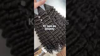 Chinese Hair Factory Tape Extensions,Full Cuticle Aligned One Donor Kinky Curly Tape Ins