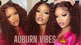 The Prettiest Must Have Wig  | Auburn Curly Wig Install + Review Ft. Unice