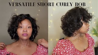 Short Curly Bob Wig |Human Hair| Black Devine Wig| Very Versatile| Beginner Friendly| Sheba