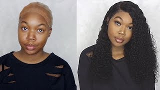 How To Wash & Slay Curly 360 Frontal Wig (Stocking Cap Method)