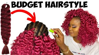   Leave Out Diy 2$ Curly Hairstyles Using  Braid Extension #Diy  #Curlyhairstyles