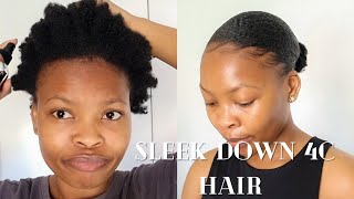 Sleek Down On Natural Short Hair | How To Style Natural/4C Hair | South African Youtuber