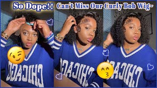 Natural Vibe Hd Lace Bob Wig Install | Short Curly Hairstyle #Elfinhair Honest Review