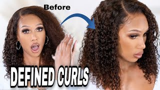  Wet Look Defined Curls That Last! Short Curly Bob Lace Wig