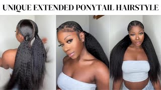 Braiding & Unique Extended Ponytail Hairstyle ! Hair Extension For New Look#Elfinhair