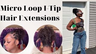 Kinky Curly Micro Loop I-Tip Hair Extensions For Natural Half Up Half Down Hairstyle #Elfinhair