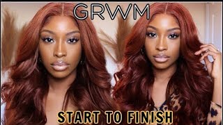 Grwm: Best Ginger Burgundy Hair On Brown Skin Lace Frontal Tutorial Ft Ali Express Sale 2022