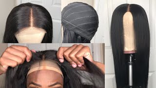 Easy Super Natural Middle Part Wig Install For Beginners | Elastic Band/Fake Scalp Method