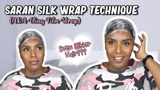 So... I Tried A Saran Silk Wrap On My Straight Hair | Saran Wrap Technique