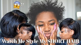 I Styled My Short Hair !! | Bowl Cut Hairstyle | Laurasia Andrea Natural Hair