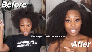 Install Tape In Yourself | I Tried Kinky Curly Tape Ins