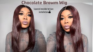 Layered Chocolate Brown Hd Lace Front Wig Install Ft. Yoowigs