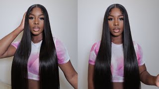 10 Minute Bussdown Middle Part Closure Wig Install Ft Curlyme Hair