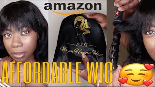 20"Amazon Body Wave Wig With Bangs Under $100 !| Cheap 20'' Amazon Wig! | Super Affor
