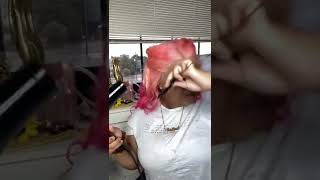 Pink Ombre Wig Install