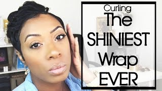 Curling The Shiniest Wrap Ever | Short Relaxed Hair