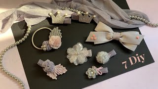 8 Pcs/Set Hair Accessories , Diy , How To Make Hair Clips For Girls