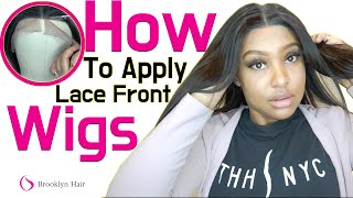 How To Apply Lace Front Wigs For Beginners | No Glue Needed (Ft.Brooklynhair)