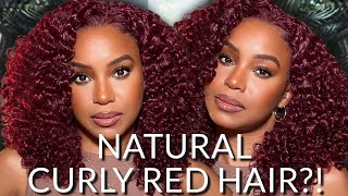 $105 Curly Burgundy Red Wig Install! | Hurela Hair | Alwaysameera