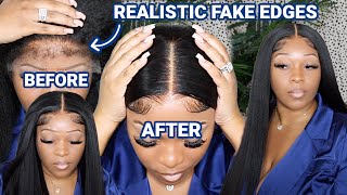 New!  Fake Edges Technique | Realistic Hairline On Frontal Wig | Beginner Install Tutorial |  Ywigs