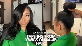 Ywigs Full Tapein Install On 4A-4B Hairv| Ywigs Tapeins | Jasminedior
