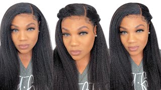 The Best Natural Kinky Straight Wig | Glueless Wig Install | Omg Queen