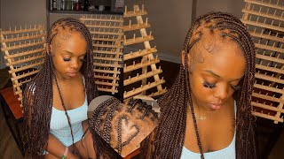 How To: Heart Part Small Knotless Braids | Braiding In The Car? | Derastyles