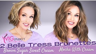 2 Belle Tress Brunette Wigs!  Brown Sugar Sweet Cream Vs Mocha With Cream | Tazs Wig Closet