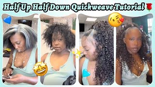 How To: Half Up Half Down Quick Weave | Step By Step Tutorial