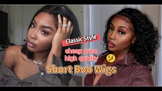 Short Bob Wigs Brazilian Virgin Human Hair Lace Front Wigs