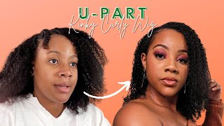 My First| U-Part Kinky Curly Human Hair Wig From Amazon |Budget-Friendly Wigs |Ponpons