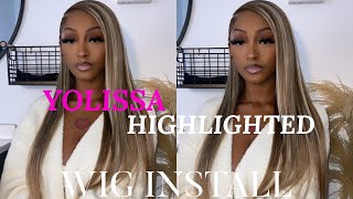 Perfect Highlighted Wig Install + Reaction | Ft. Yolissa Hair