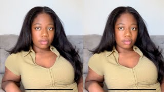 Best Kinky Straight U Part Install|Natural Blow Out Look| West Kiss Hair