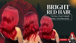  Fiery Bright Red Hair| Platinum Card Technique  #Redhaircolor