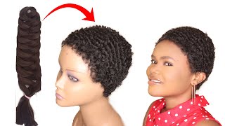 Diy Natural Low Cut Wig Tutorial Using Expression Braid Extension - Natural Hairstyle Tutorial