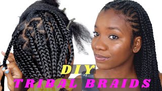 Tribal Braids With Knotless Braids At The Back | All About Natural Hair | By Reel Women