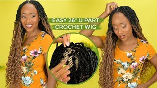 Easy 26" Crochet Braid Wig In Less Than 3 Hours! U-Part Install With Freetress Zoey Twist Braid