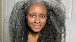 How To Blow Dry For Length Retention | 4C Gray Natural Hair  #Longhair #Greyhair #Naturalhair