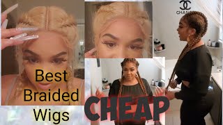#Braidedwig Braided Wig With Natural Baby Hairs| Easy Install No Glue Or Gel!| Tattoo And More...