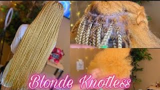 Blonde Small Knotless Box Braids Tutorial | *Braidsbytyti