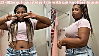 13 Different Hairstyles I Do When I Have Knotless Braids *Very Helpful*