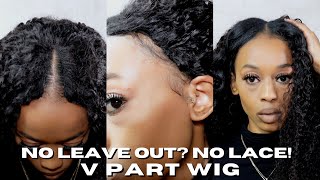 Watch Me Install My First Curly V Part Wig! *Beginner Friendly* Glueless! No Leave Out! |#Unicehair