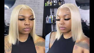 Blonde Frontal Bob Wig Install | How To Install Frontal Wig